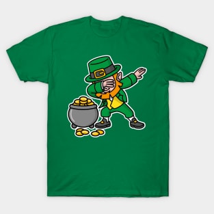 Dabbing Leprechaun St. Patrick's day pot of gold T-Shirt